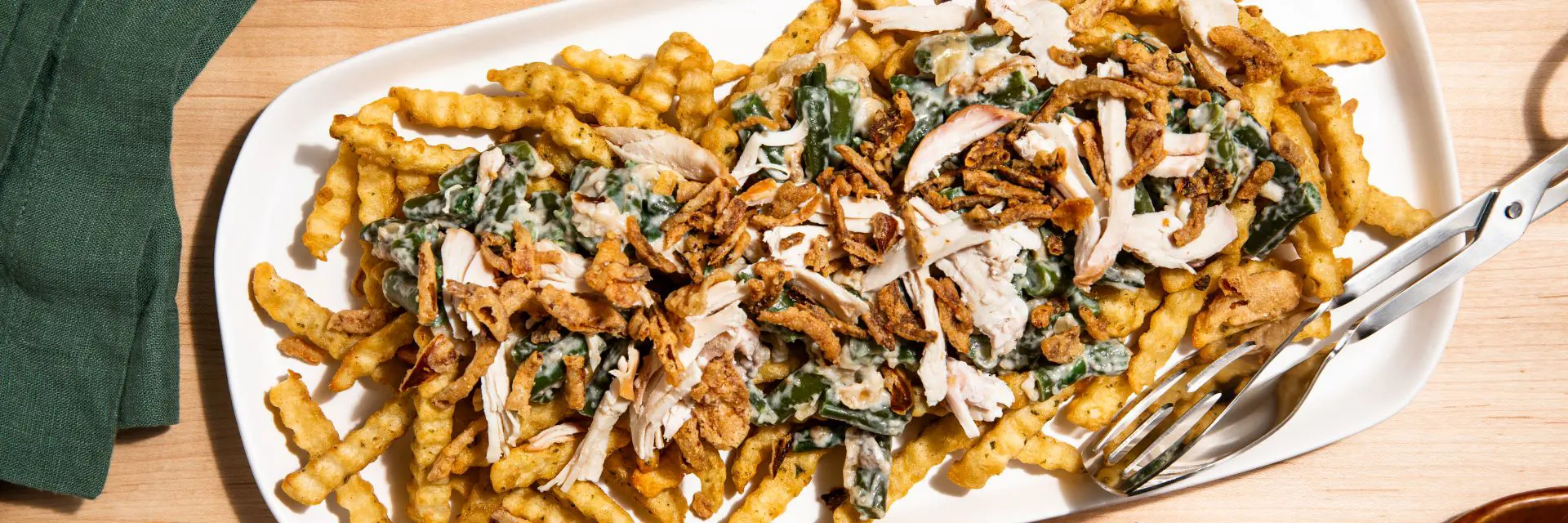 Leftover Green Bean Casserole Loaded Fries