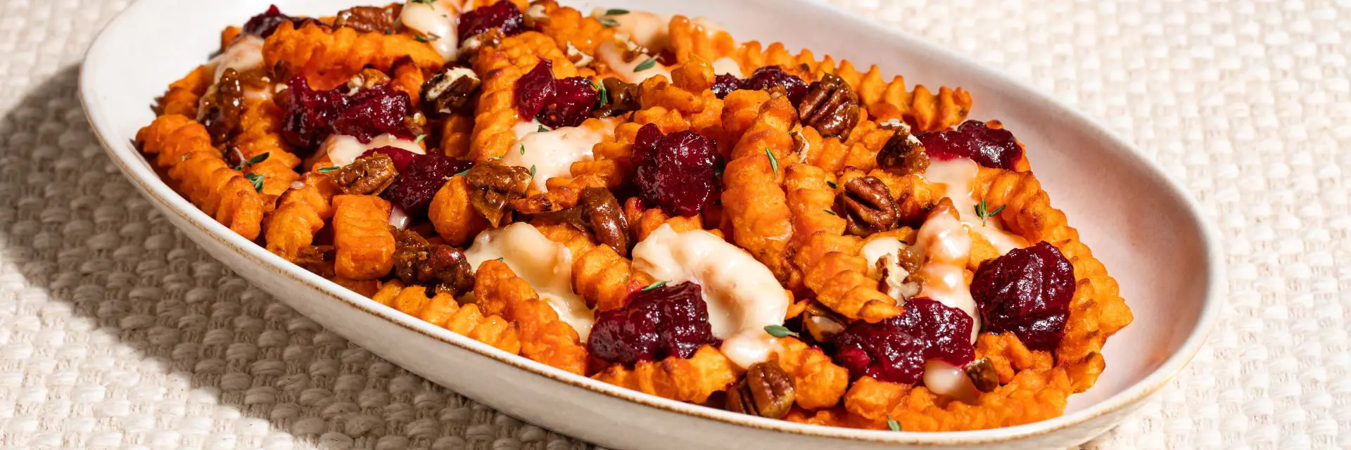Cranberry Brie Sweet Potato Loaded Fries