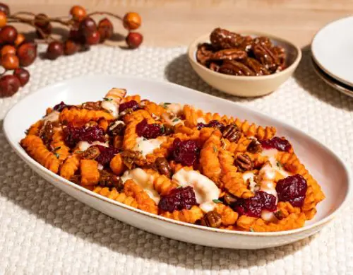 Cranberry Brie Sweet Potato Loaded Fries
