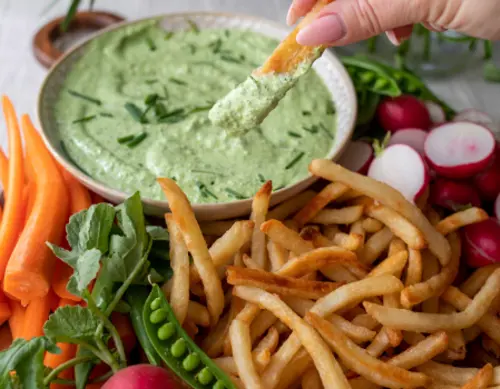 Green Goddess Whipped Feta Dip with McCain Craft Beer Battered Fries